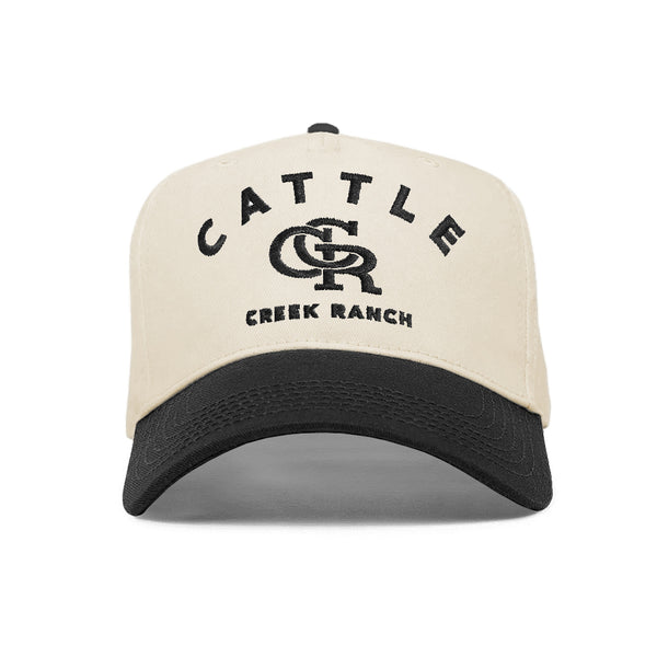 Cattle Creek Ranch Embroidered CCR Western Trucker Hat | Natural Black