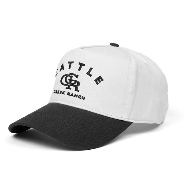 Cattle Creek Ranch Embroidered CCR Western Trucker Hat | White Black