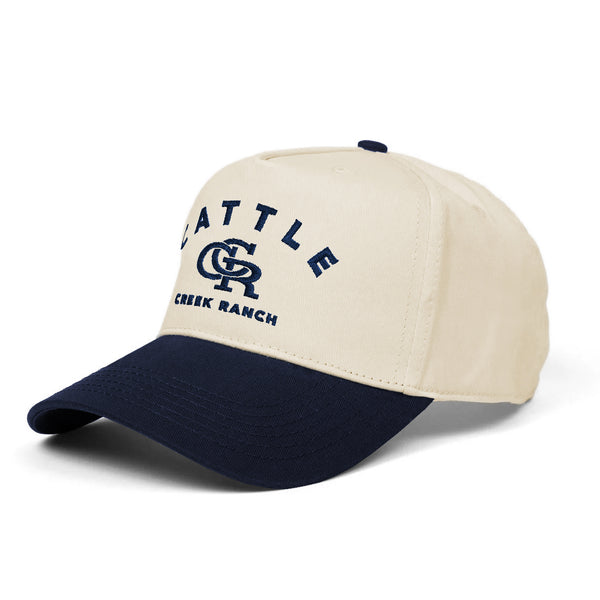 Cattle Creek Ranch Embroidered CCR Western Trucker Hat | Natural Navy