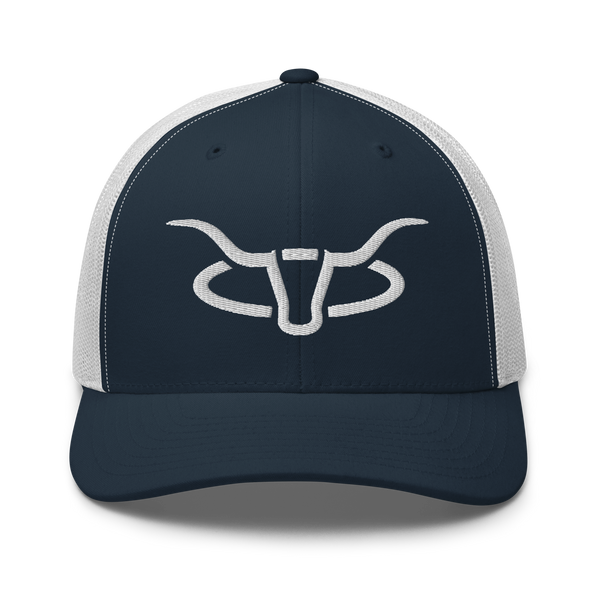 Cattle Creek Ranch Horns Logo Trucker Hat | Navy