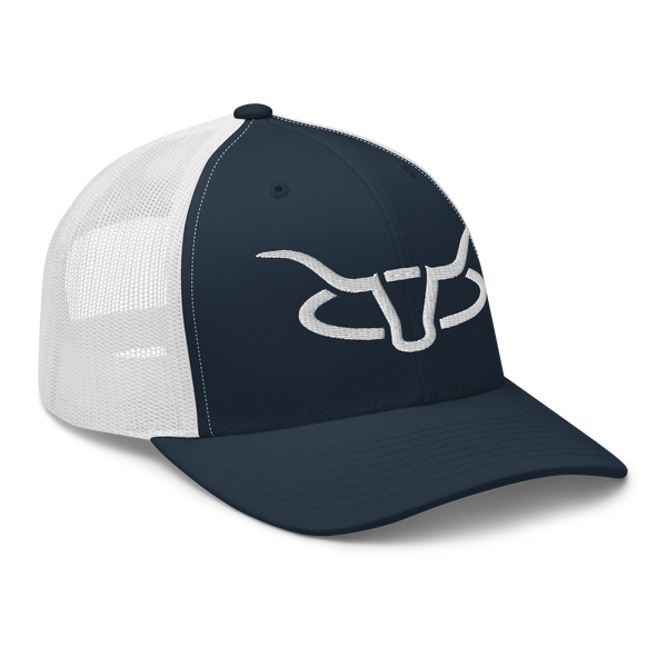 Cattle Creek Ranch Horns Logo Trucker Hat | Navy