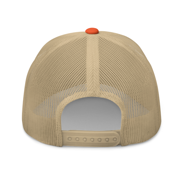 Cattle Creek Ranch Horns Logo Trucker Hat | Orange